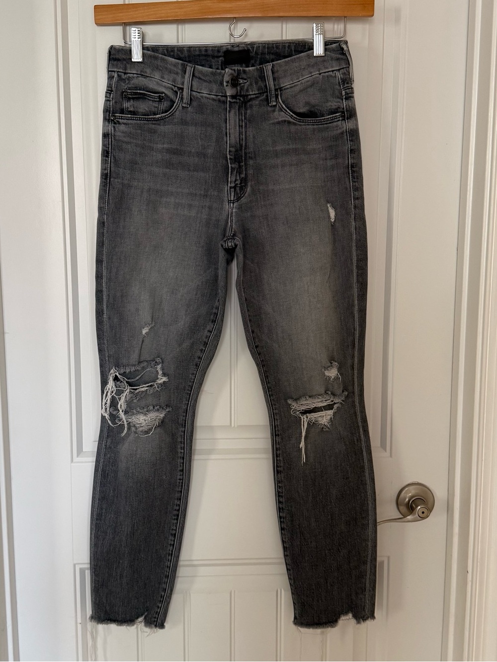 Mother The Looker Ankle Nick Fray High Waisted Jeans Ace of Spades ♠️ Size 27